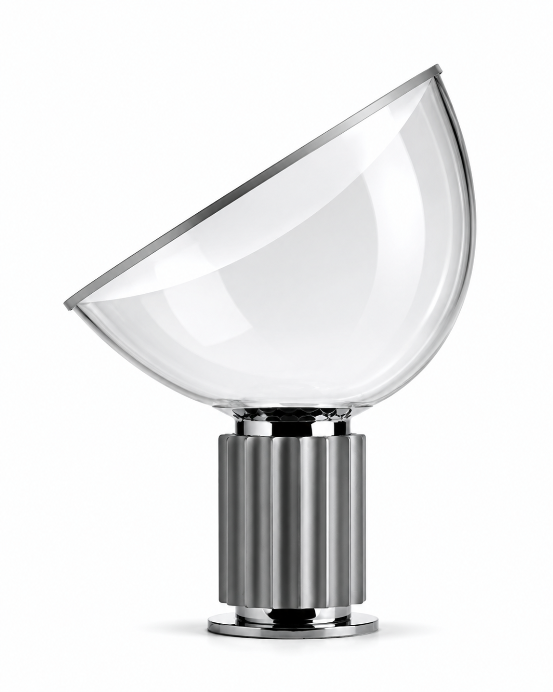 Lampe de table verre et métal : Écran incliné petit format