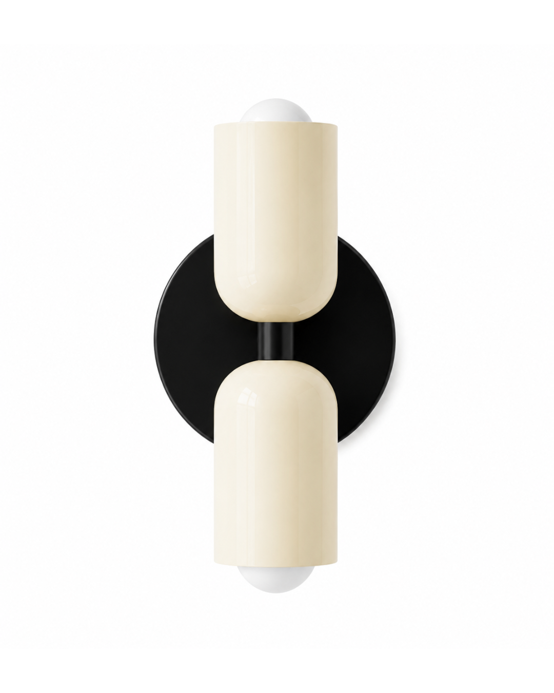 Applique murale fer laqué : Double tube bicolore