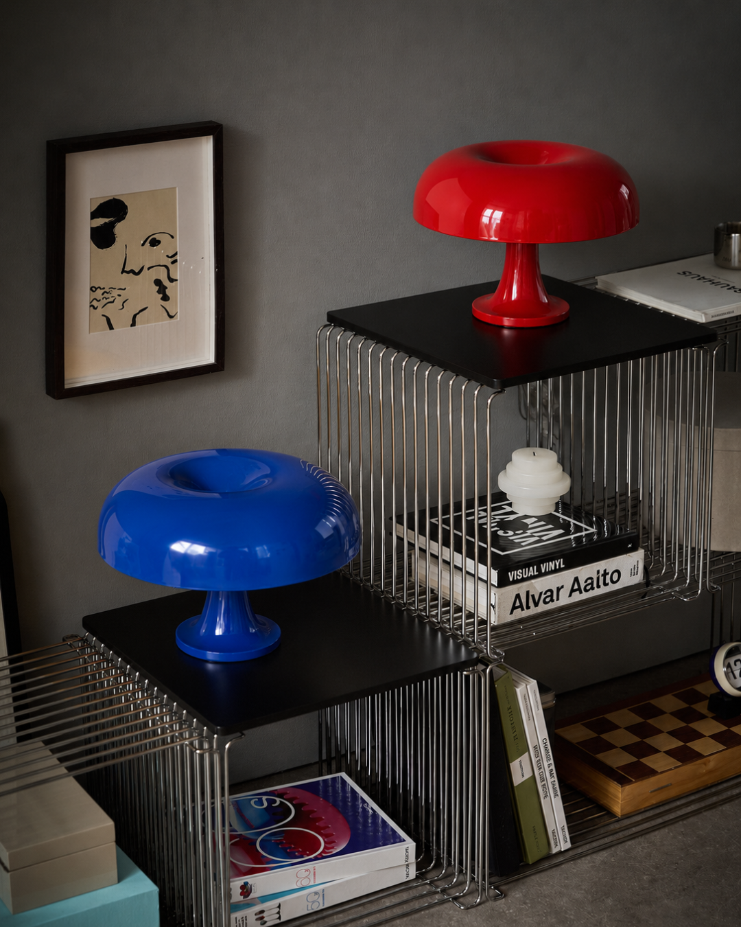 Lampe de table résine : Champignon dôme années 60