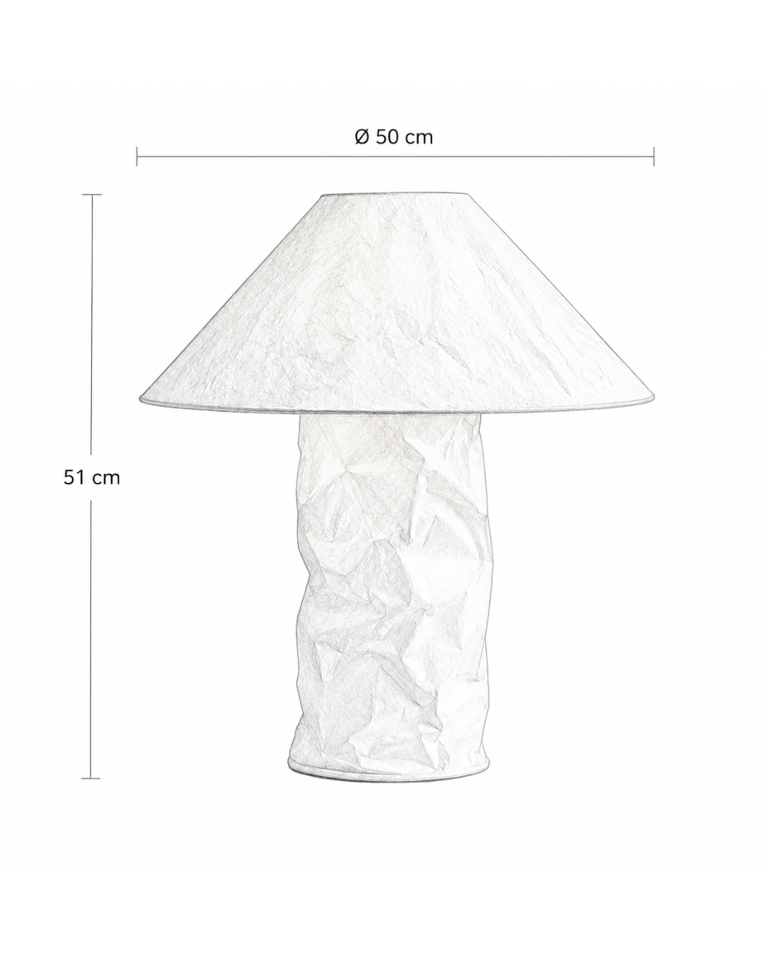 Lampe de table papier synthétique : Wabi-sabi froissé