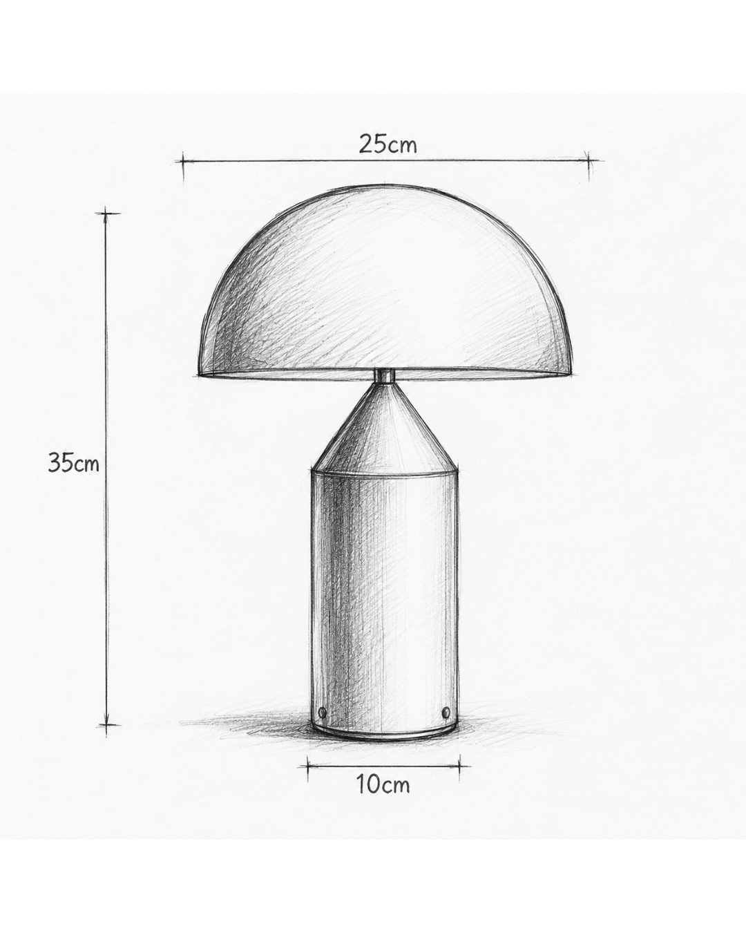 Lampe de table métal laqué : Champignon petit format