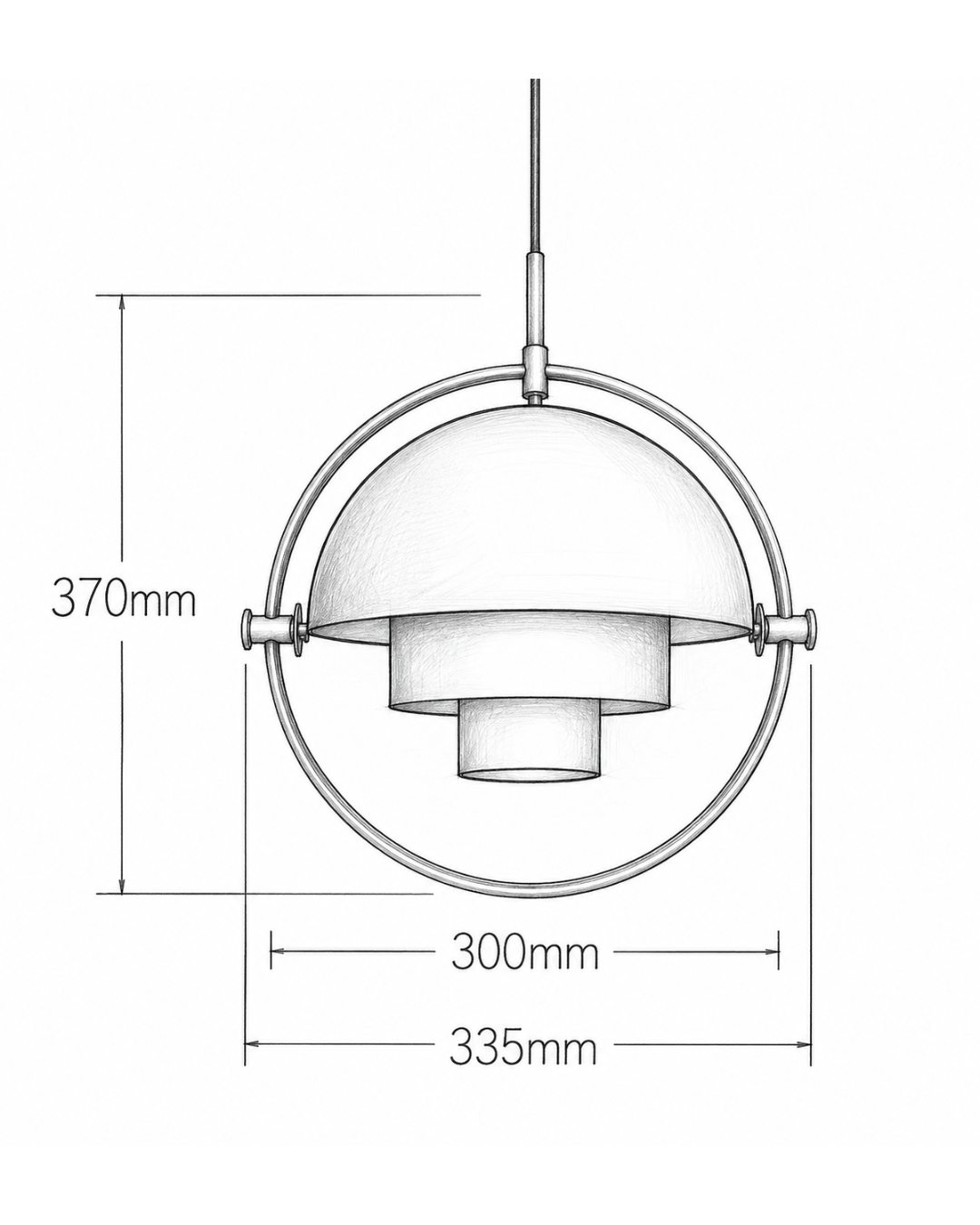Suspension métal orientable : Sphère pivotante petit format