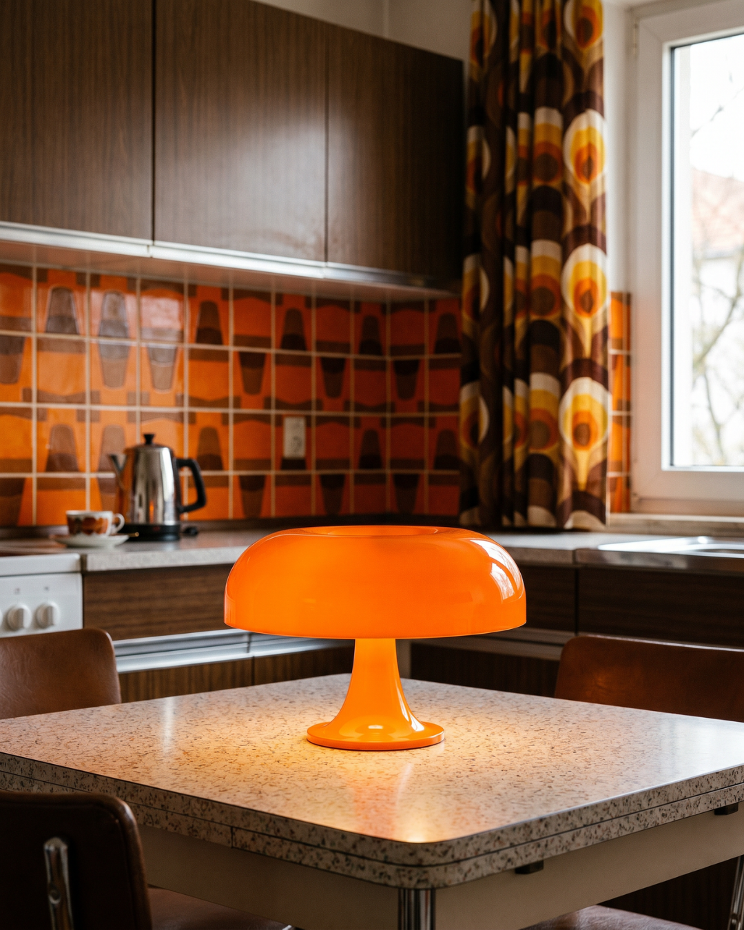 Lampe de table résine : Champignon dôme années 60