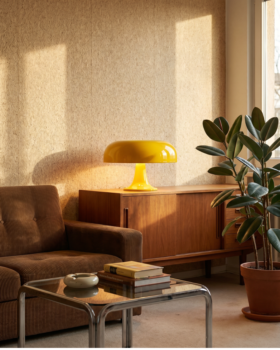 Lampe de table résine : Champignon dôme années 60