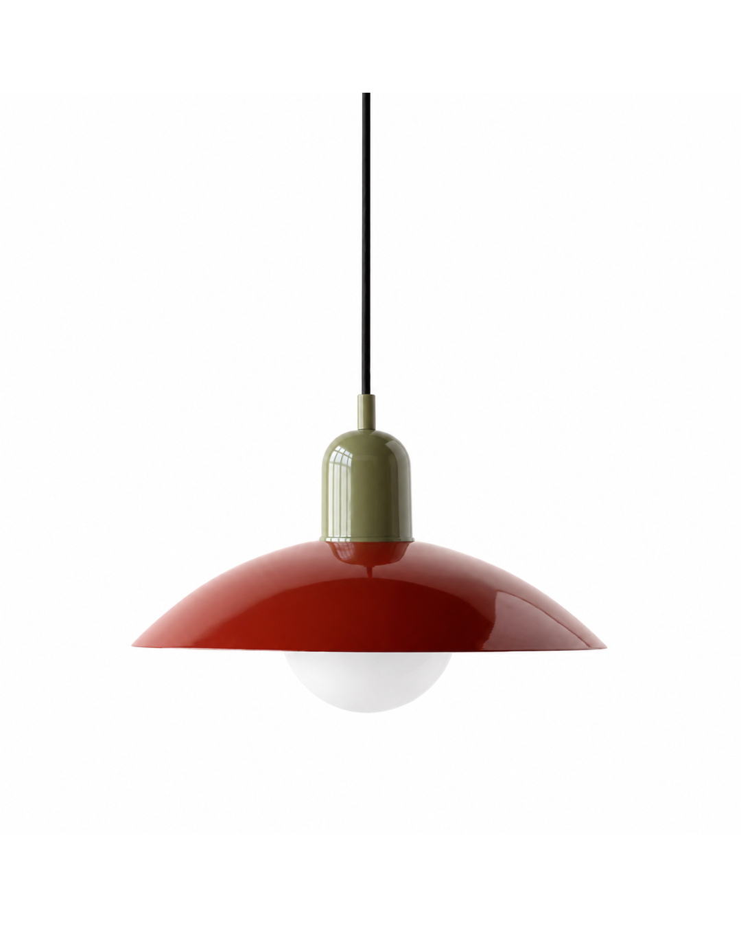 Suspension métal laqué : Demi-sphère bicolore