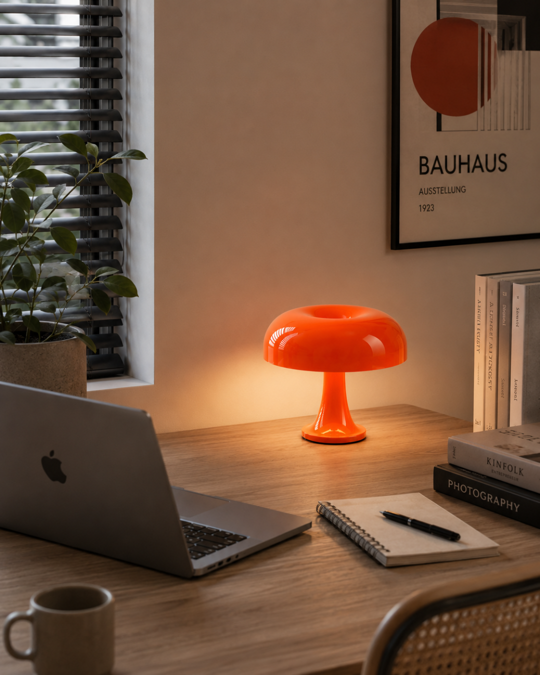 Lampe de table résine : Champignon dôme années 60
