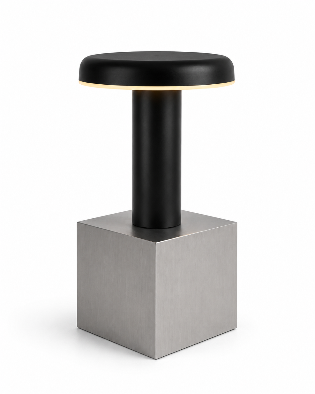 Lampe de table métal : Disque minimaliste noir