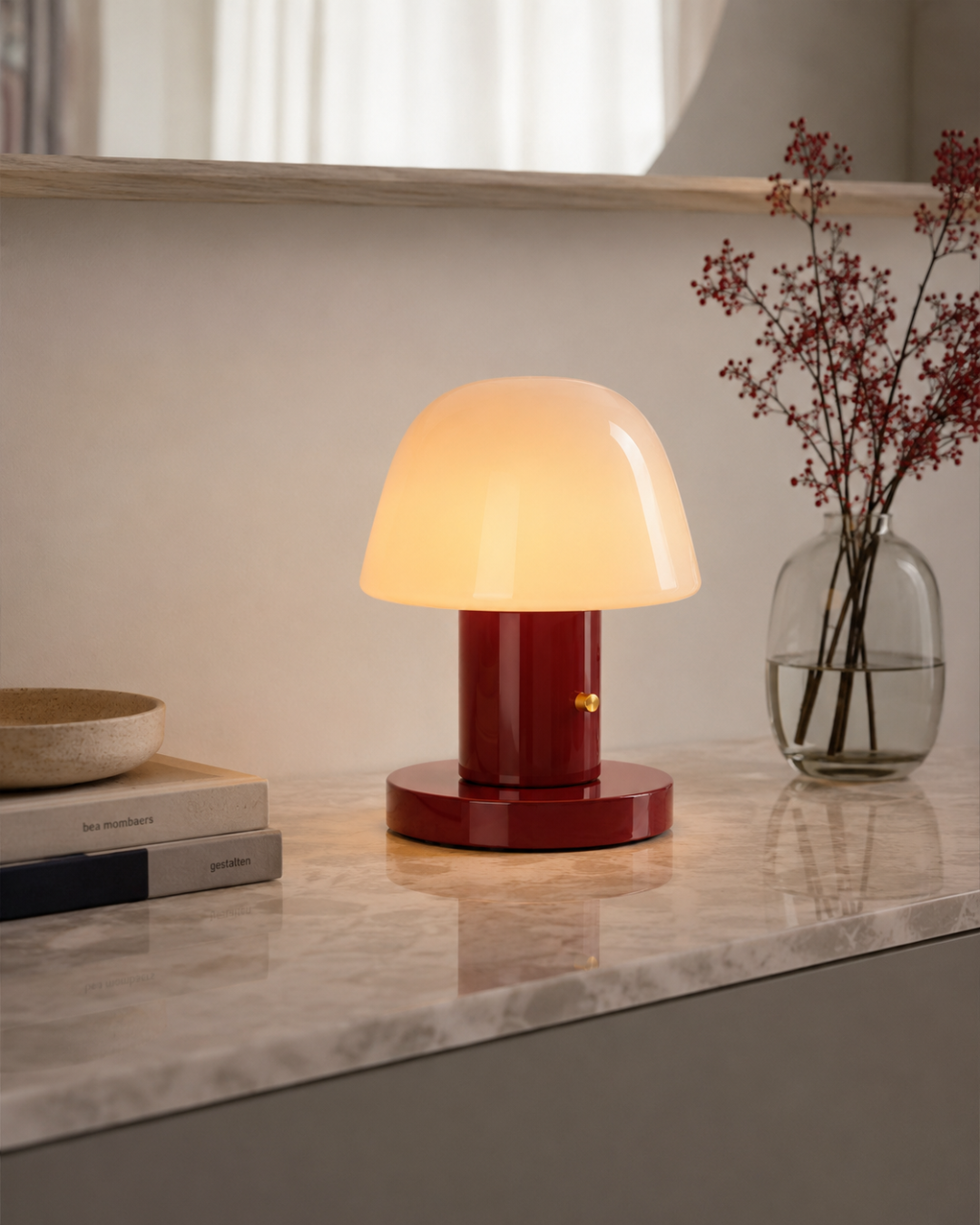 Lampe de table rechargeable : Champignon Memphis sans fil