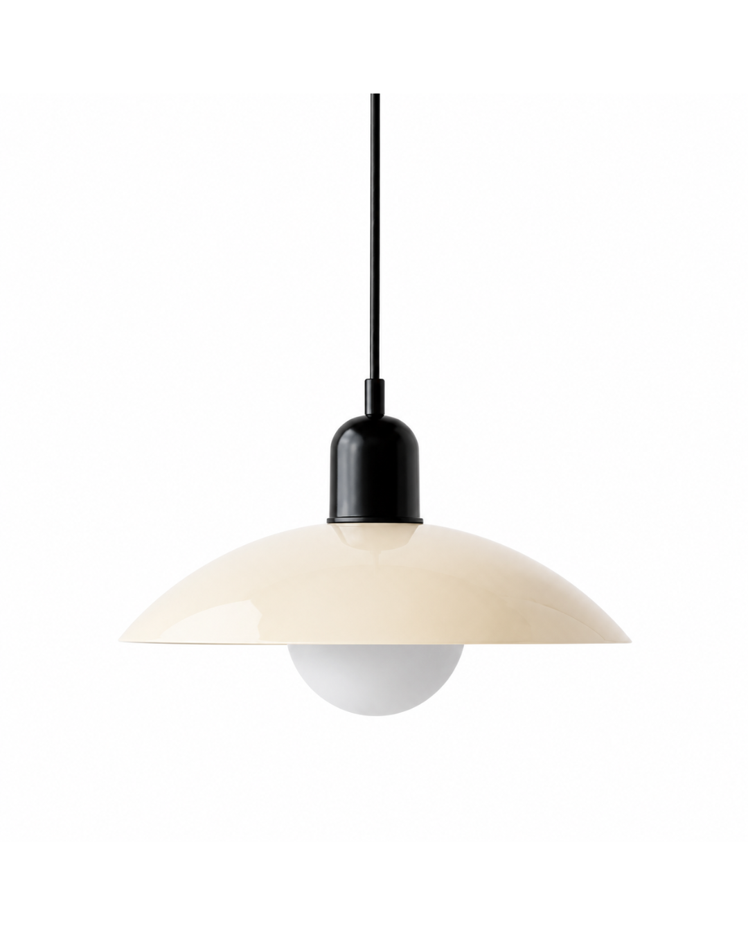 Suspension métal laqué : Demi-sphère bicolore