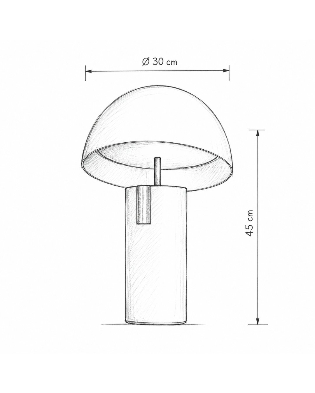 Lampe de table métal émaillé : Champignon tricolore