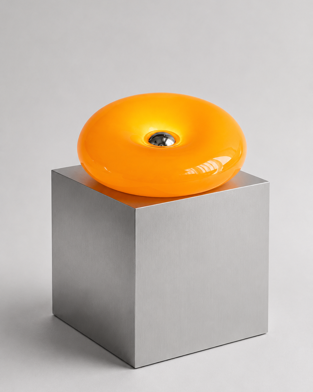 Lampe de table verre : Donut lumineux tactile