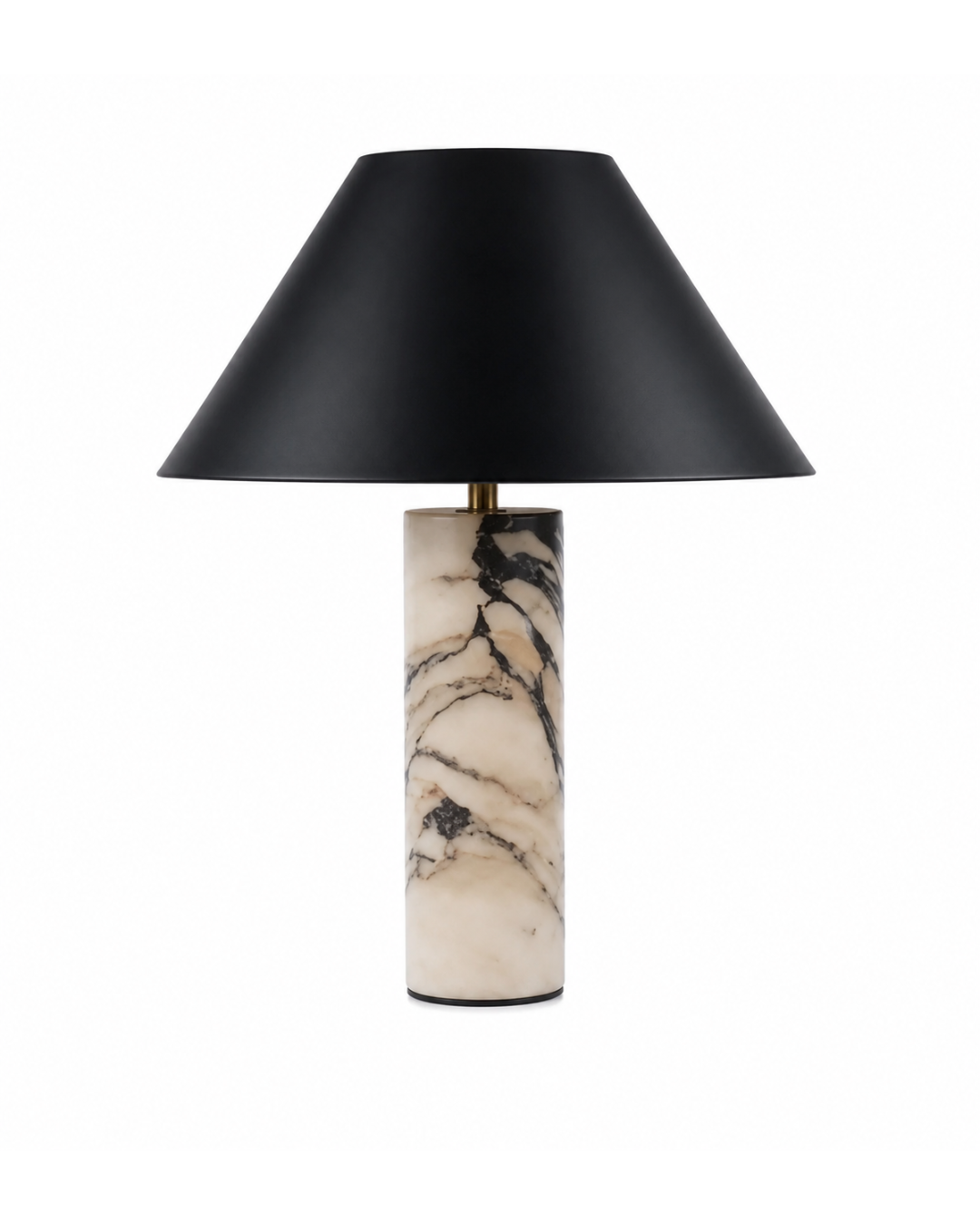 Lampe à poser : pied marbre Borghini et abat-jour conique
