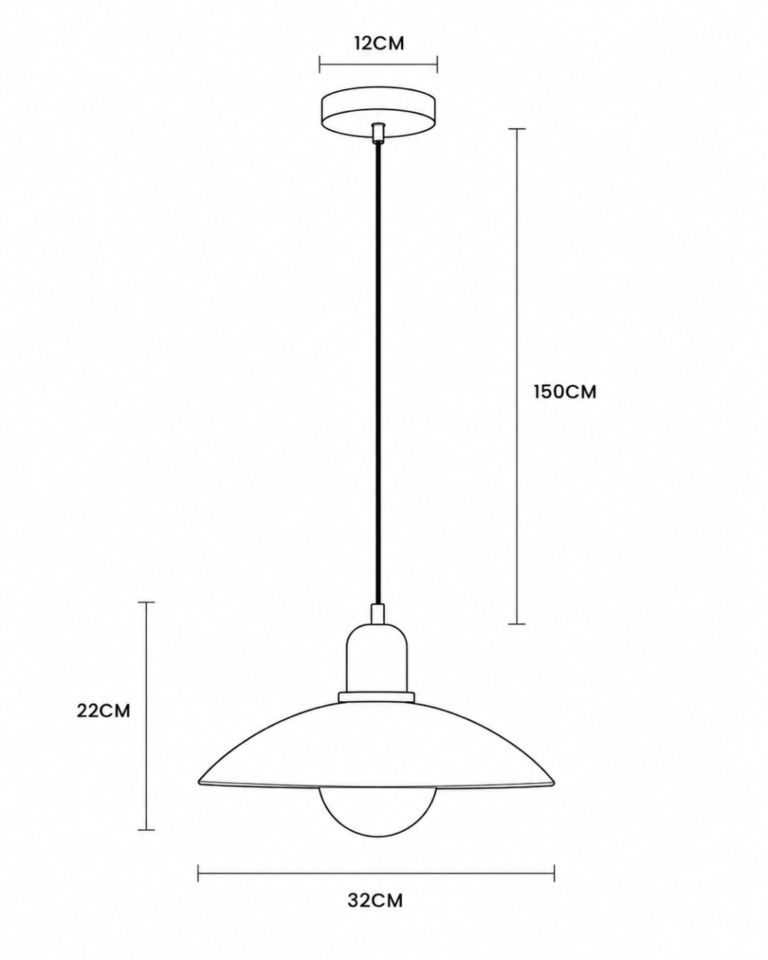 Suspension métal laqué : Demi-sphère bicolore