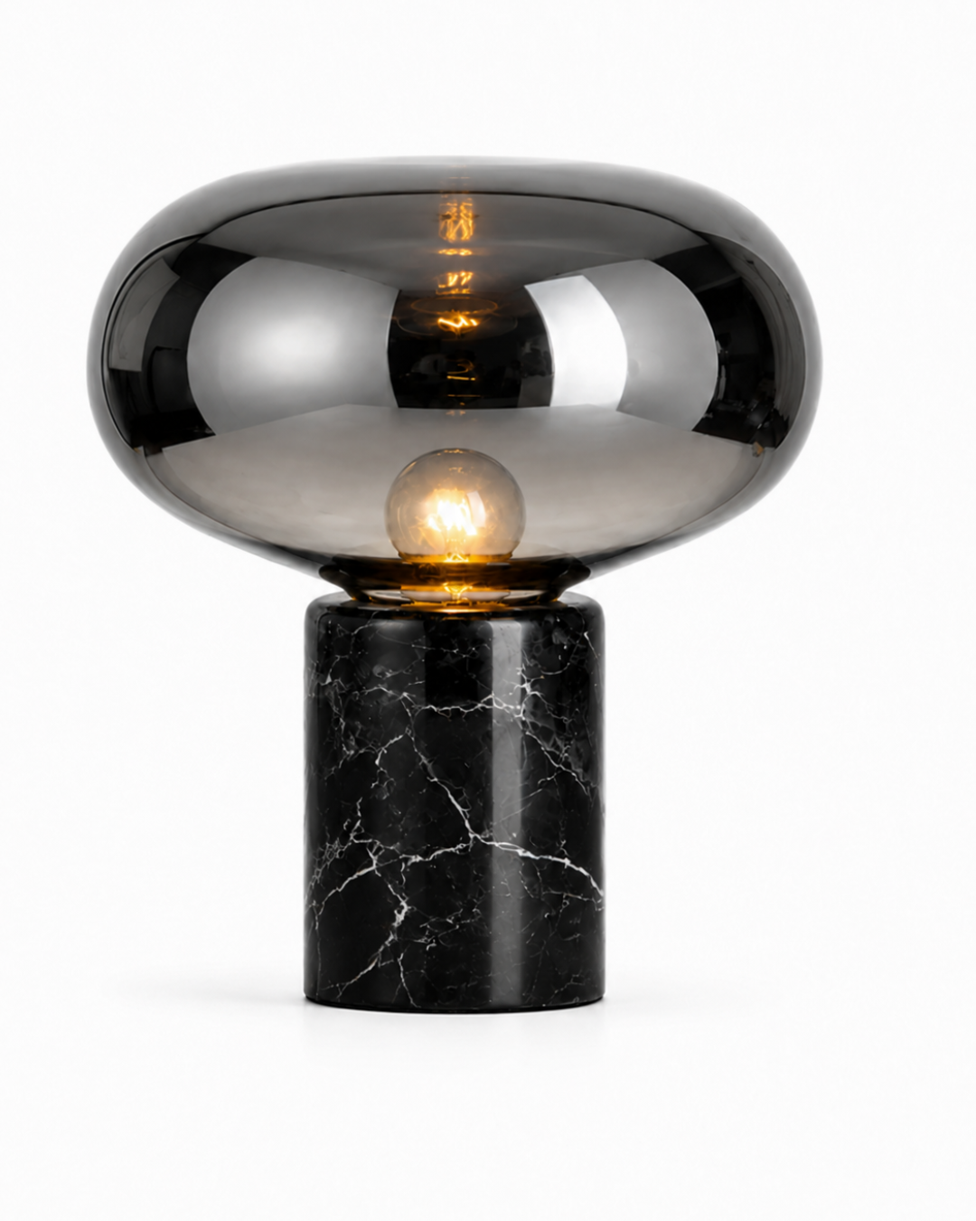 Lampe de table marbre et verre : Champignon