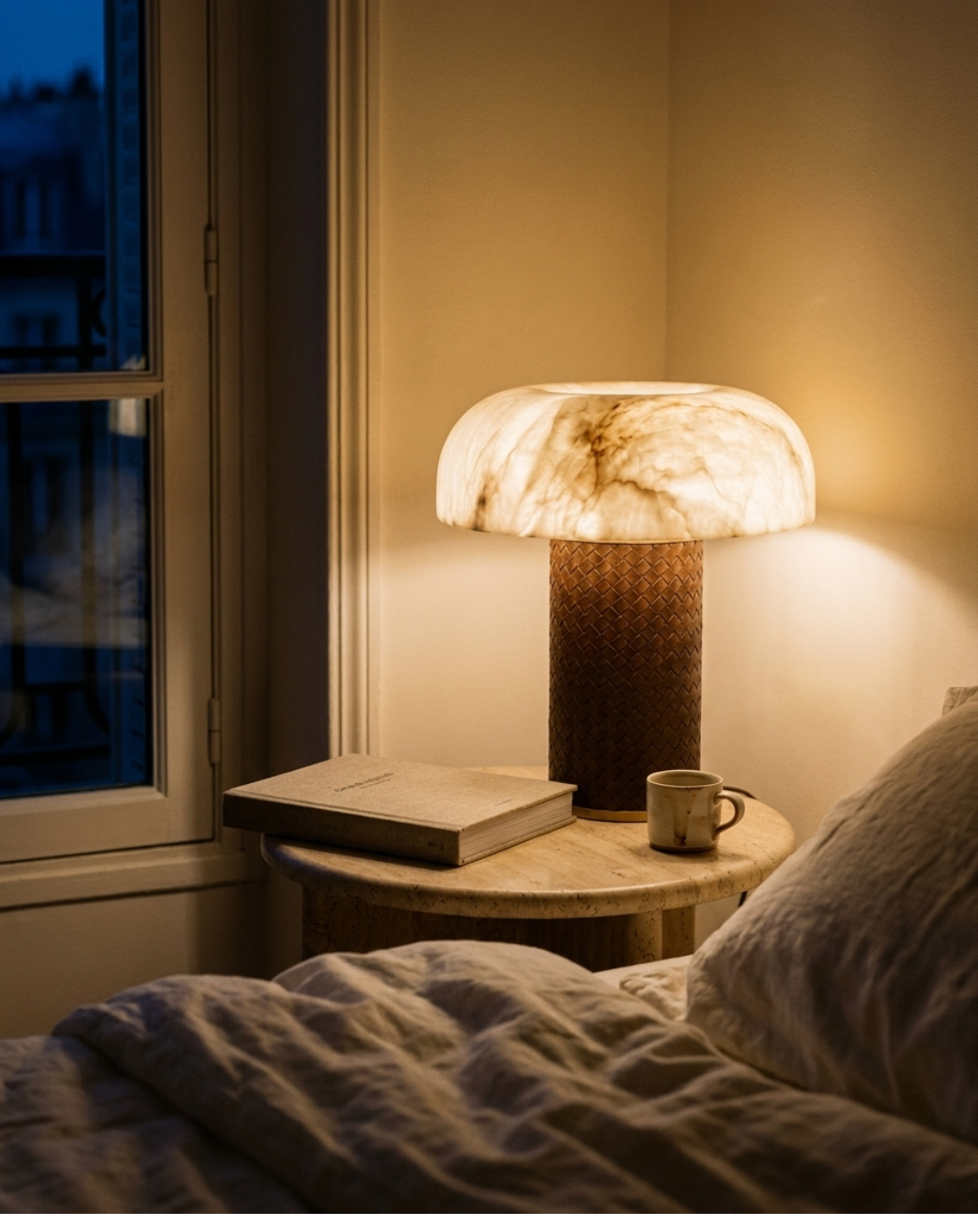 Lampe à poser champignon : abat-jour marbre ou résine