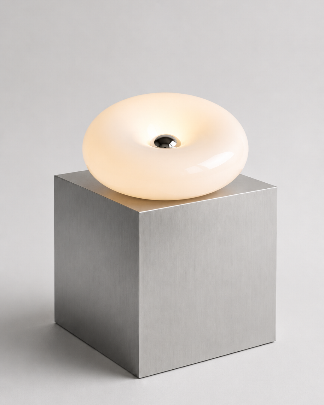 Lampe de table verre : Donut lumineux tactile