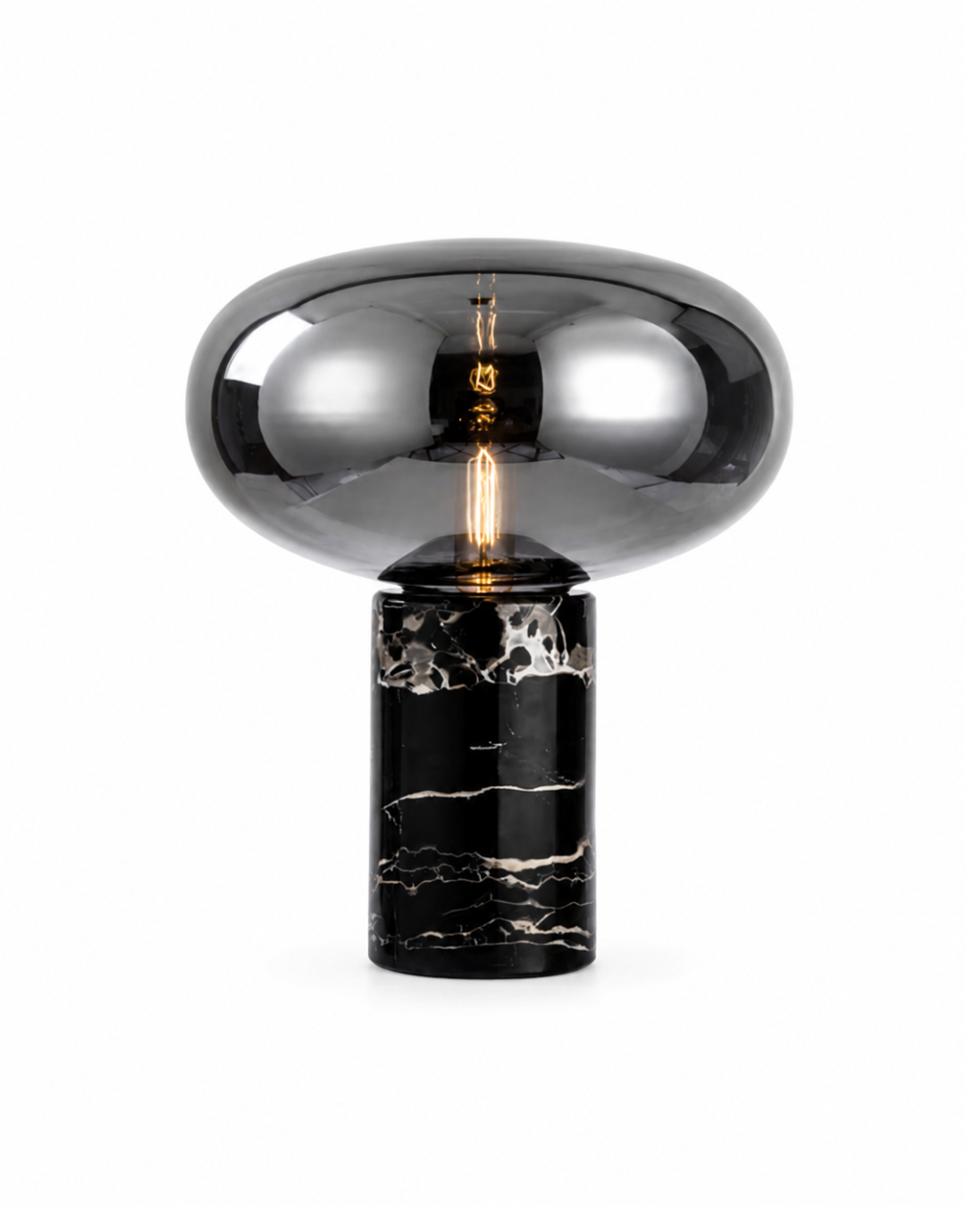 Lampe de table marbre et verre : Champignon grand format