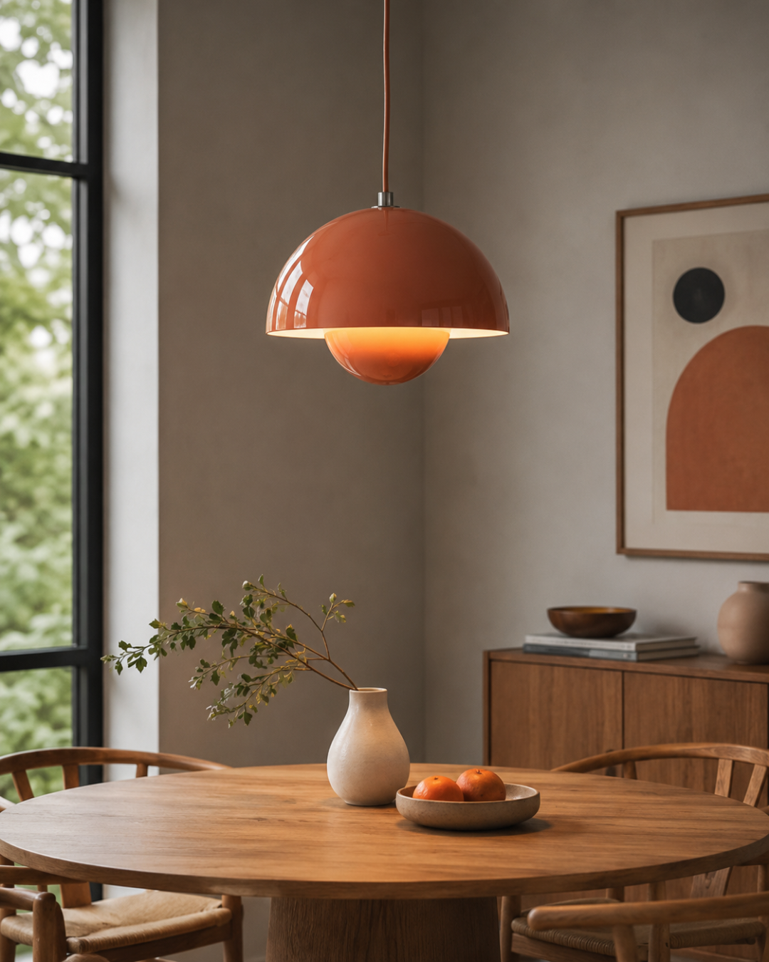 Suspension métal laqué : Demi-sphère colorée