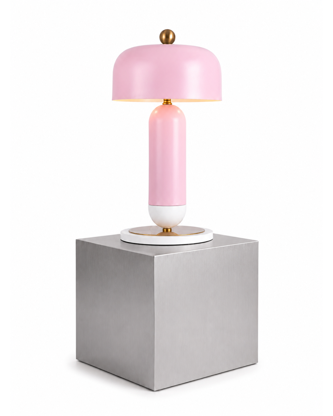 Lampe de table métal laqué : Dôme et base ovale