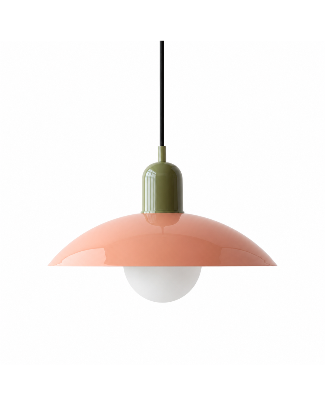 Suspension métal laqué : Demi-sphère bicolore
