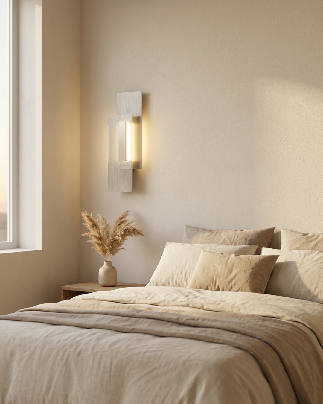 Applique murale lumière et ombre : verre cannelé et plaques décalées