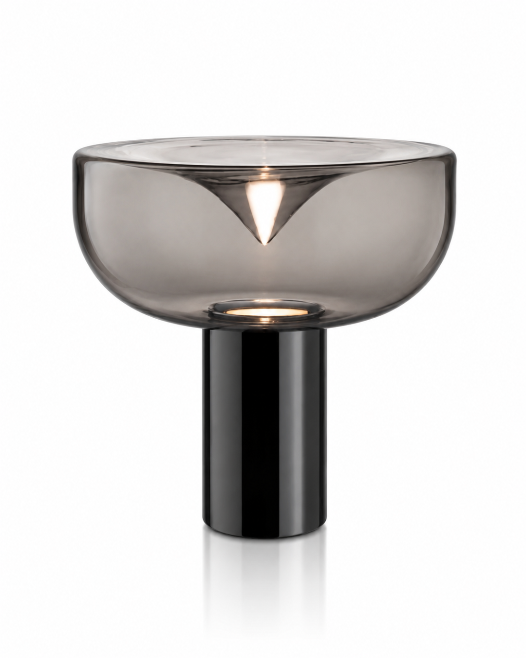 Lampe de table verre et métal : Bol lumineux