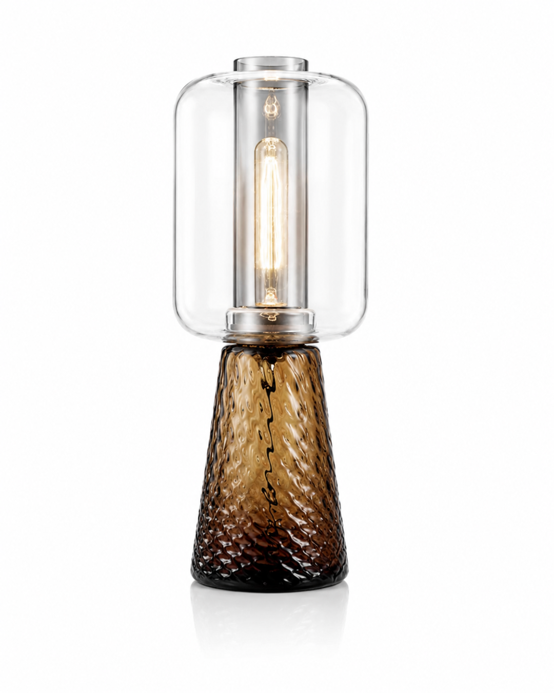 Lampe de table verre texturé : Cylindre et carafe