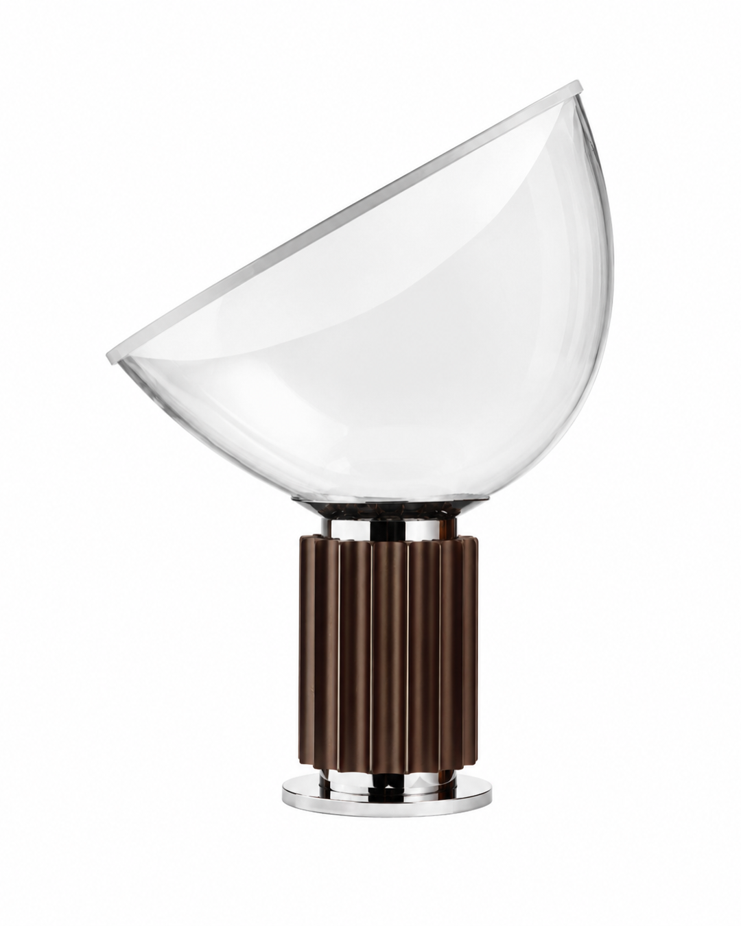 Lampe de table verre et métal : Écran incliné petit format