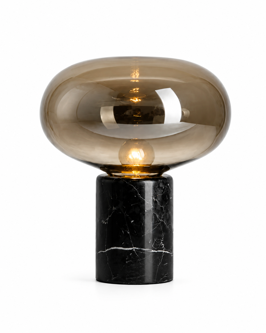 Lampe de table marbre et verre : Champignon