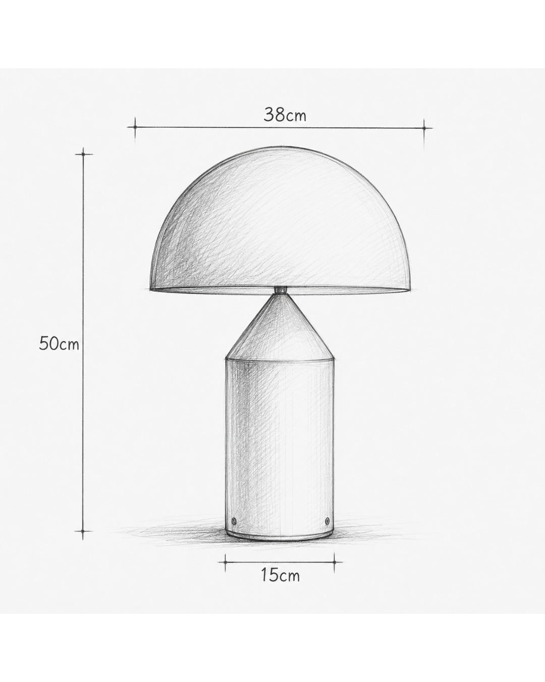 Lampe de table métal laqué : Champignon grand format