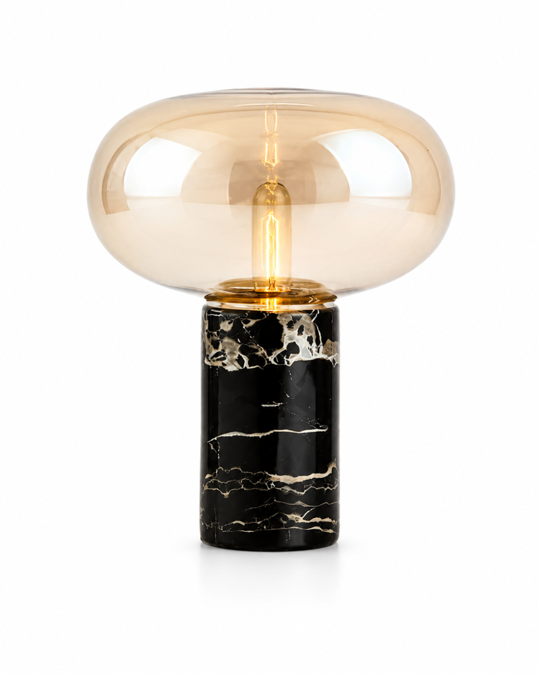 Lampe de table marbre et verre : Champignon grand format