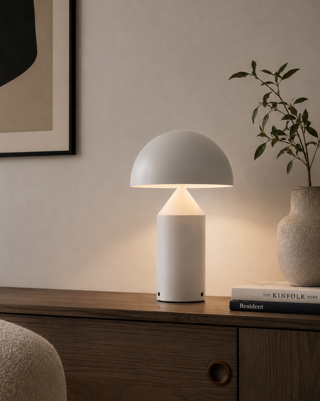 Lampe de table métal laqué : Champignon grand format