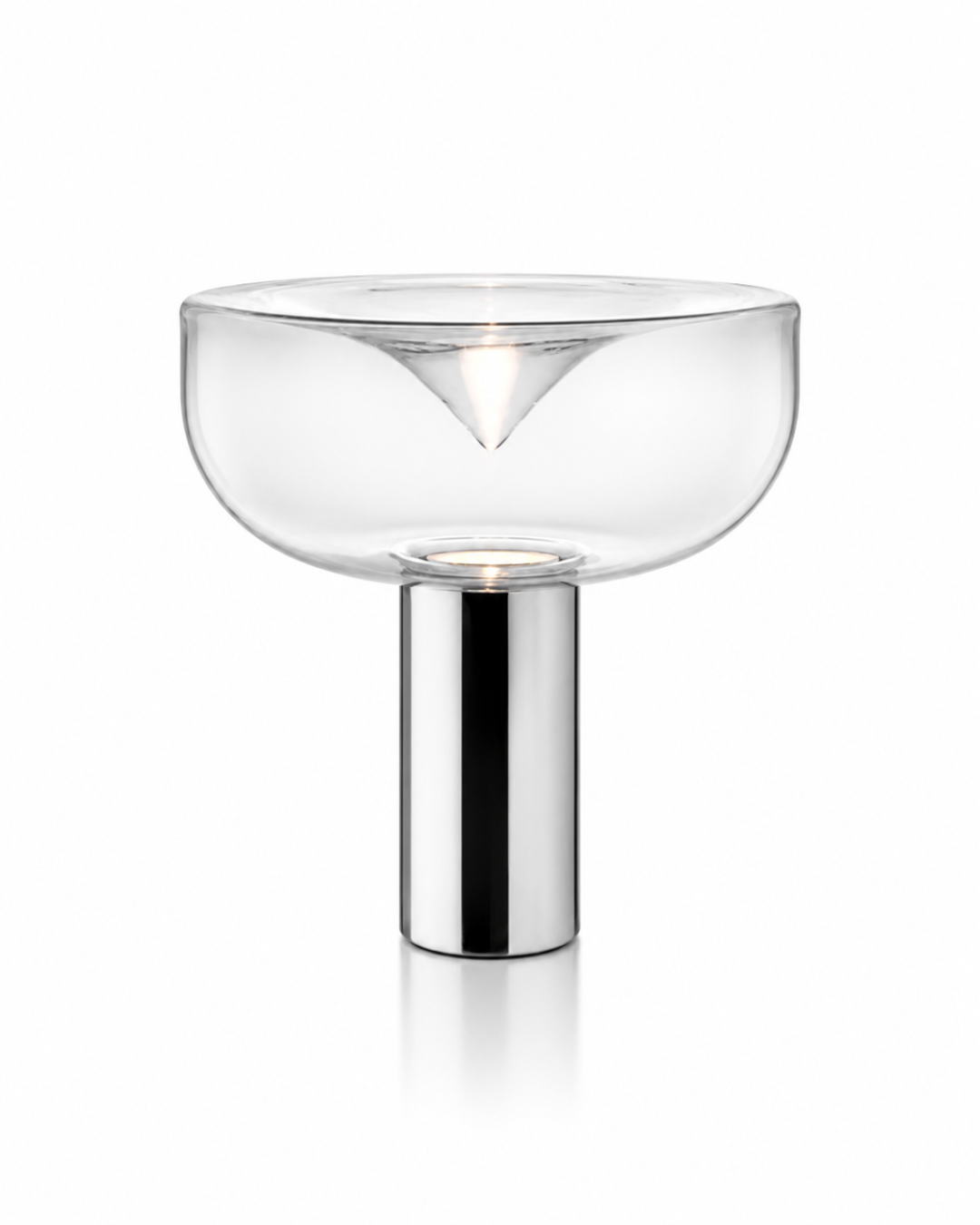 Lampe de table verre et métal : Bol lumineux
