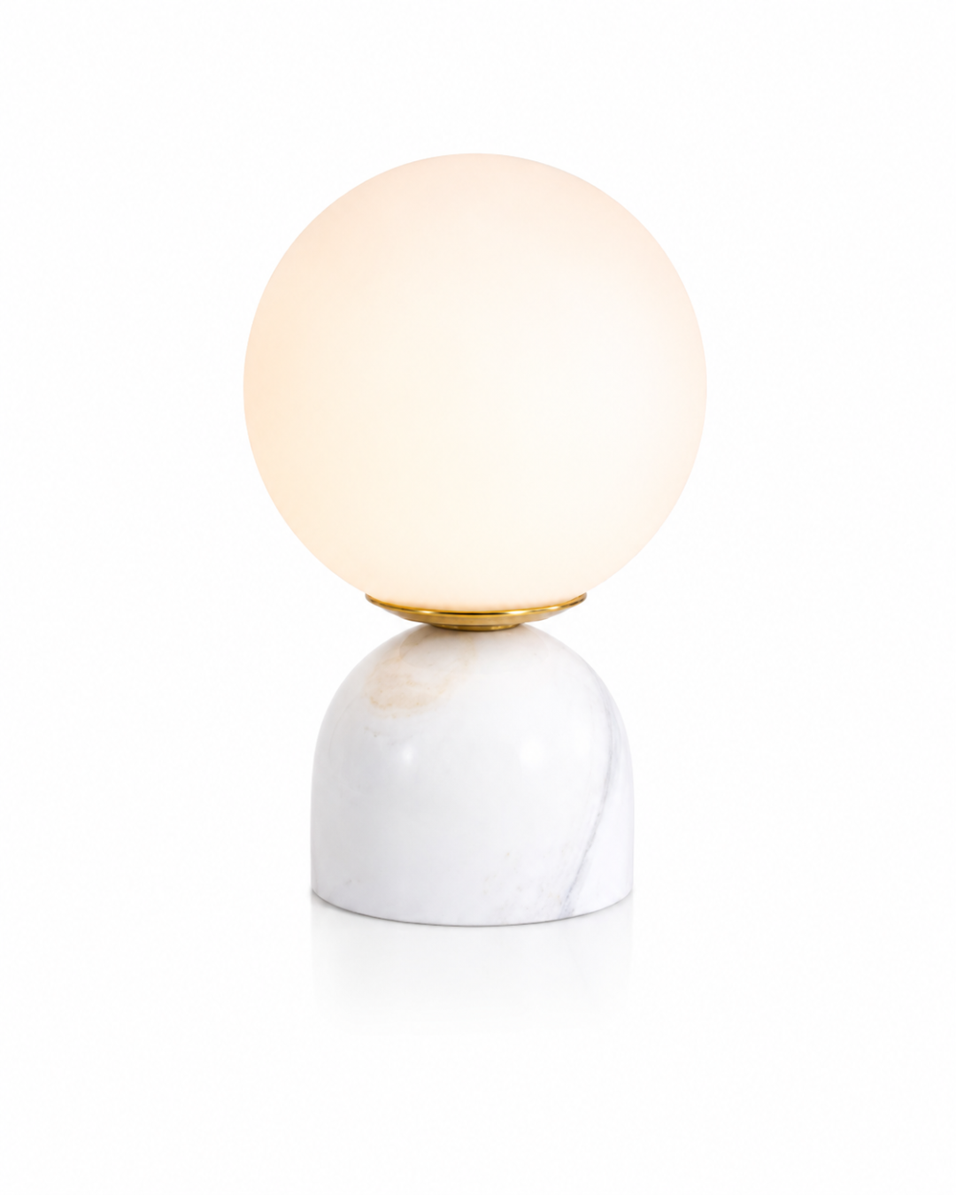 Lampe de table marbre et verre : Sphère minimaliste