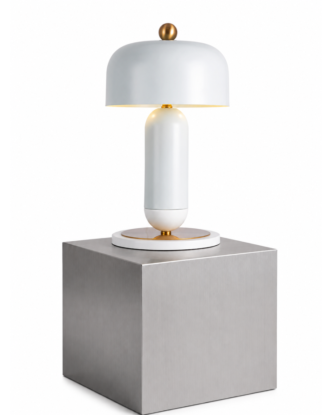 Lampe de table métal laqué : Dôme et base ovale