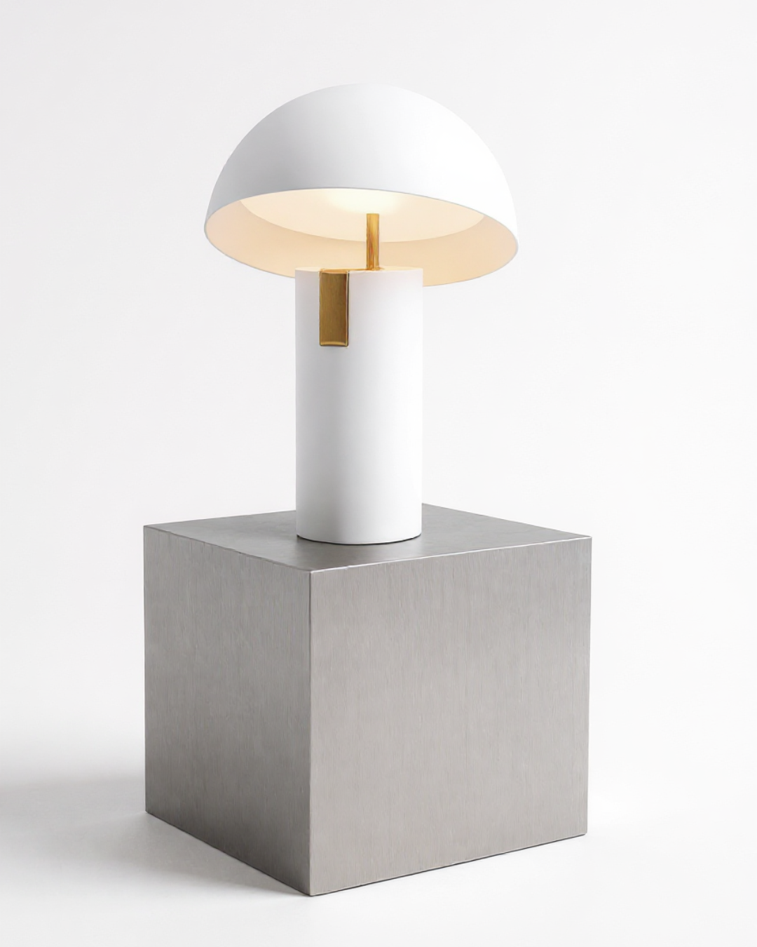 Lampe de table métal émaillé : Champignon tricolore