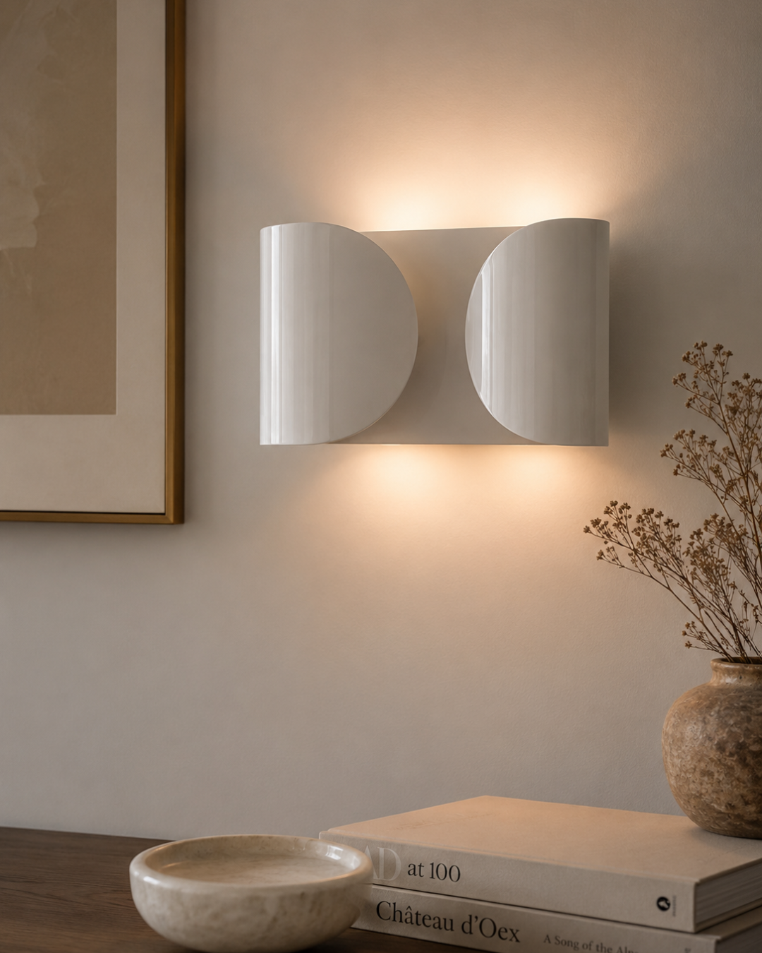 Applique murale aluminium : Double cylindre croisé