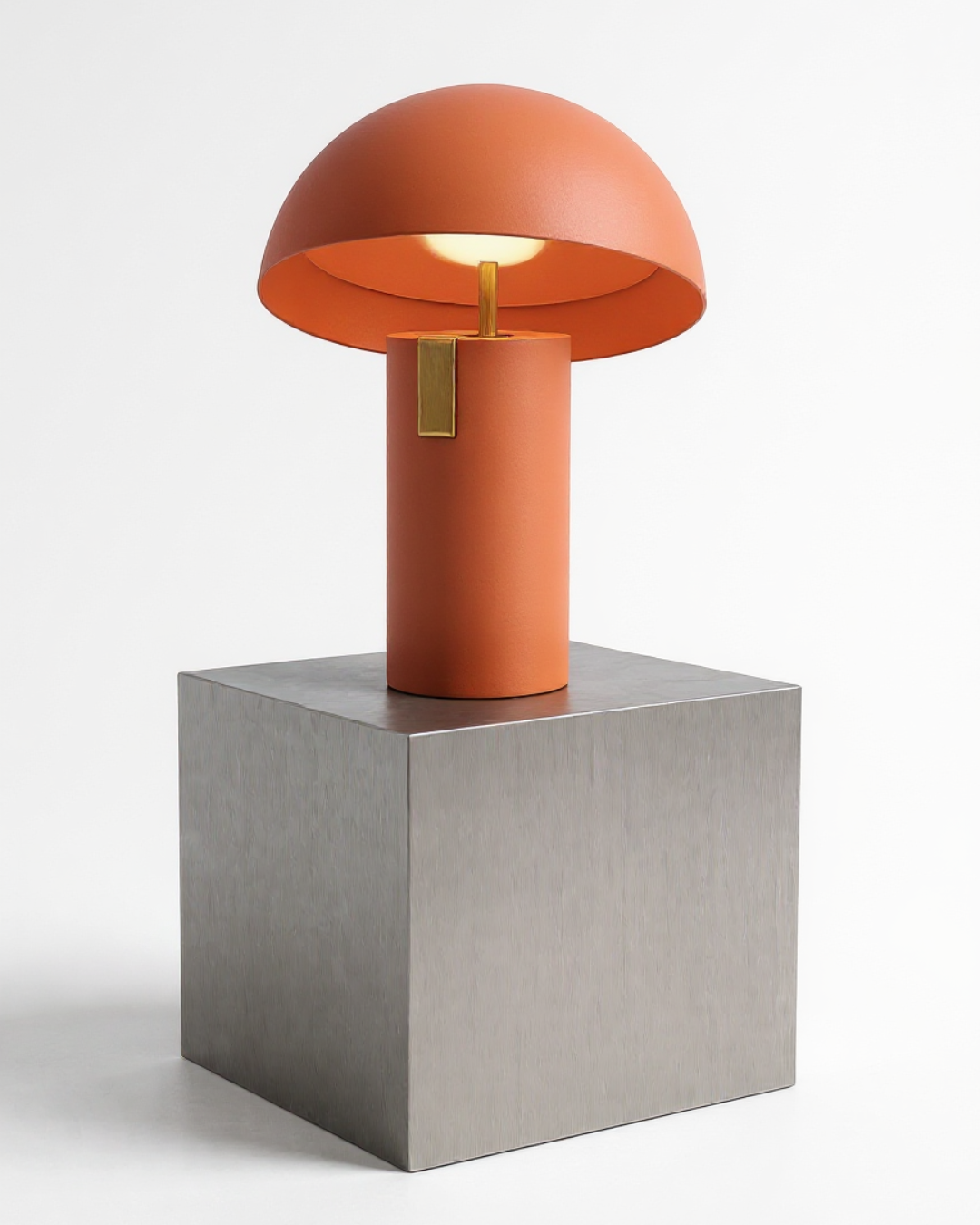 Lampe de table métal émaillé : Champignon tricolore