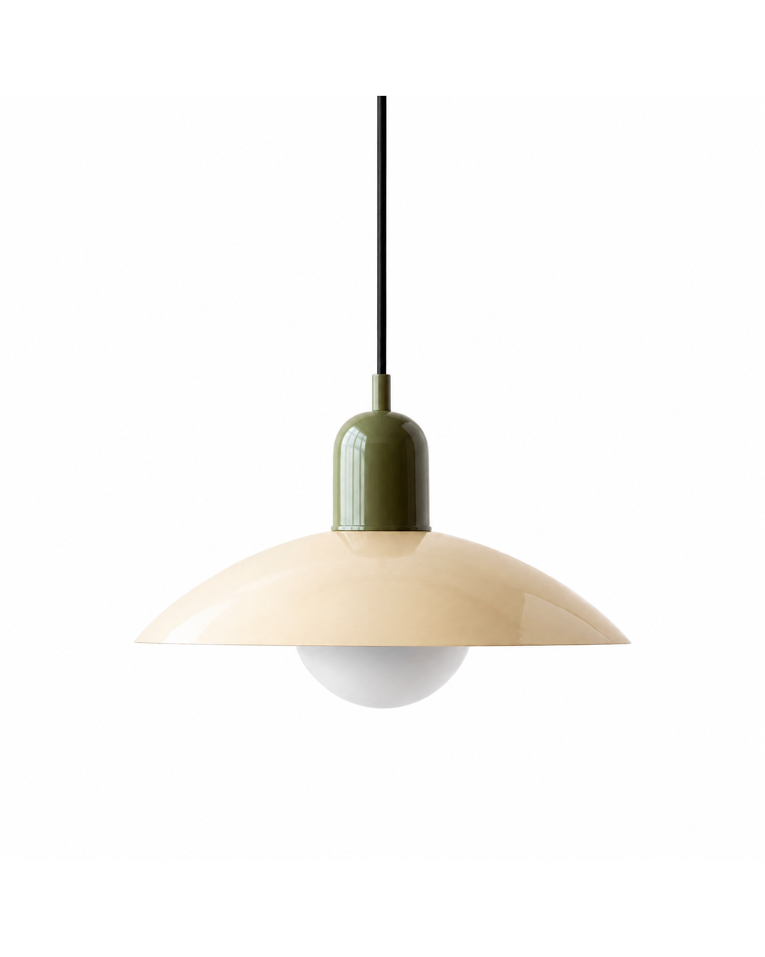Suspension métal laqué : Demi-sphère bicolore