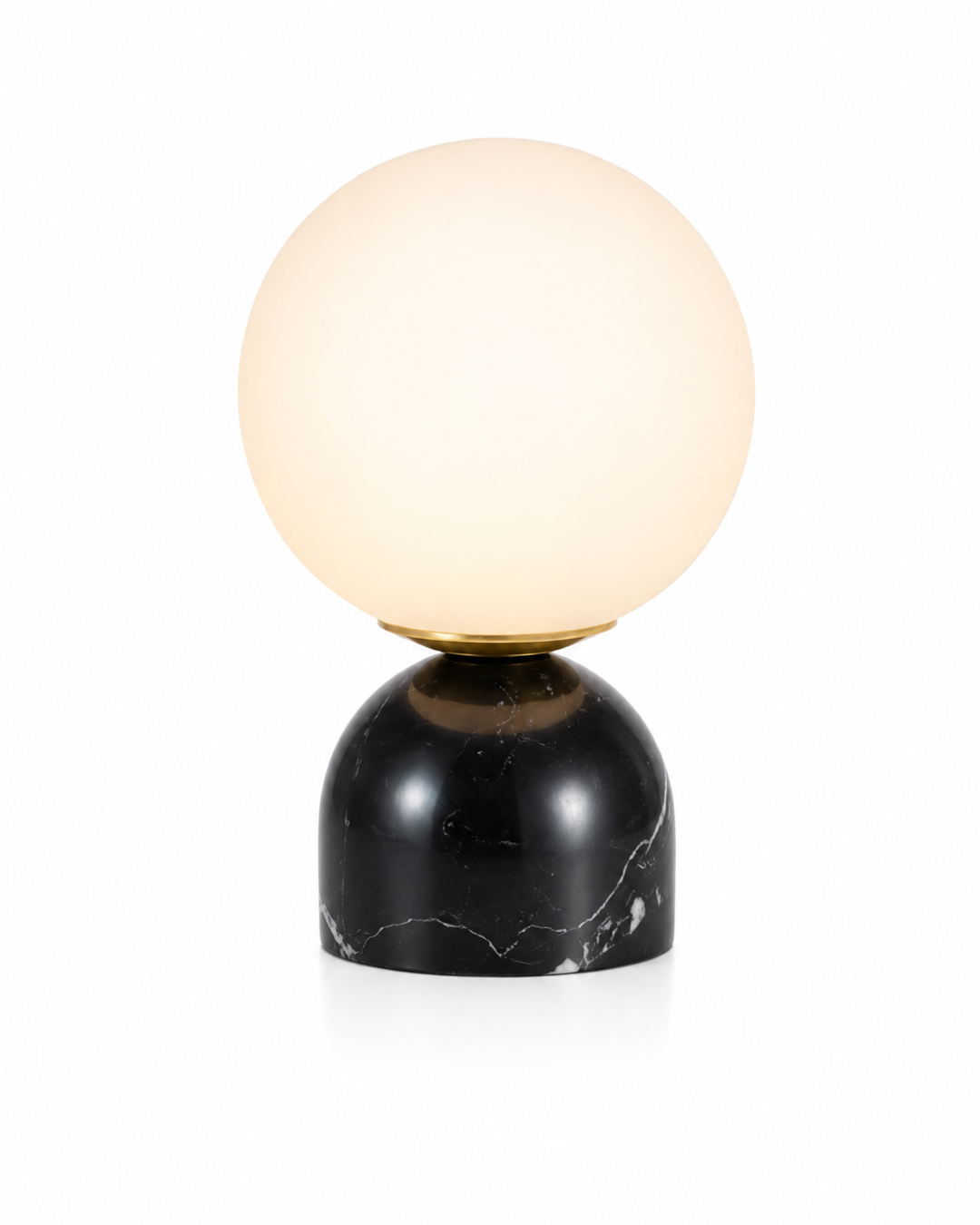 Lampe de table marbre et verre : Sphère minimaliste