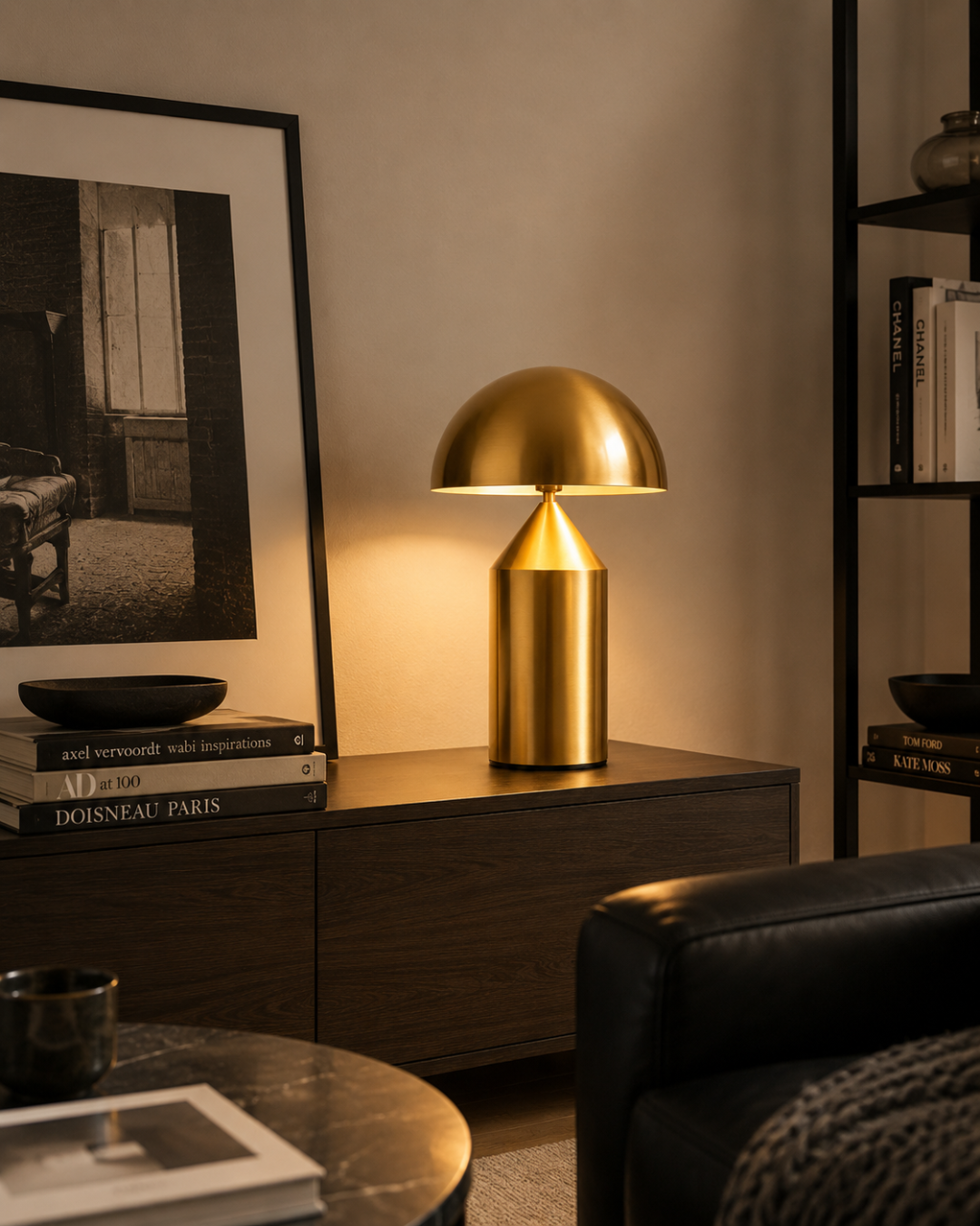 Lampe de table métal laqué : Champignon grand format