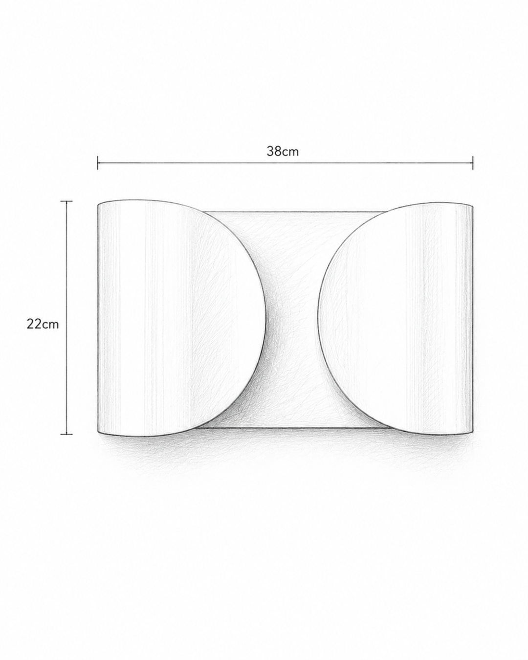 Applique murale aluminium : Double cylindre croisé