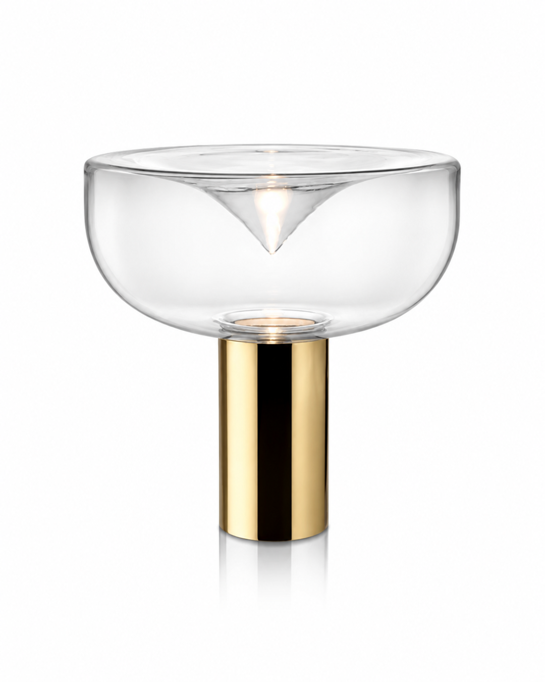 Lampe de table verre et métal : Bol lumineux