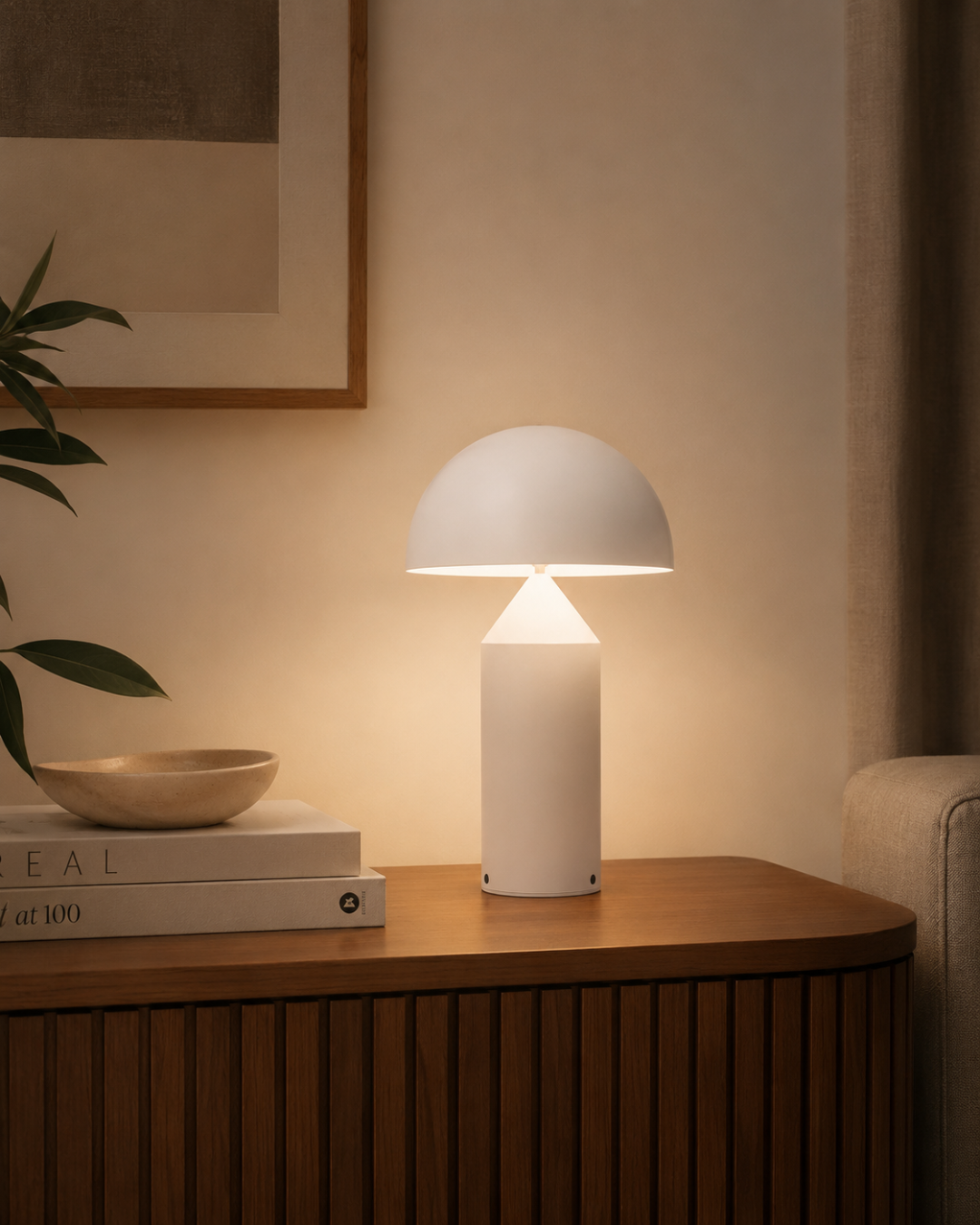 Lampe de table métal laqué : Champignon petit format