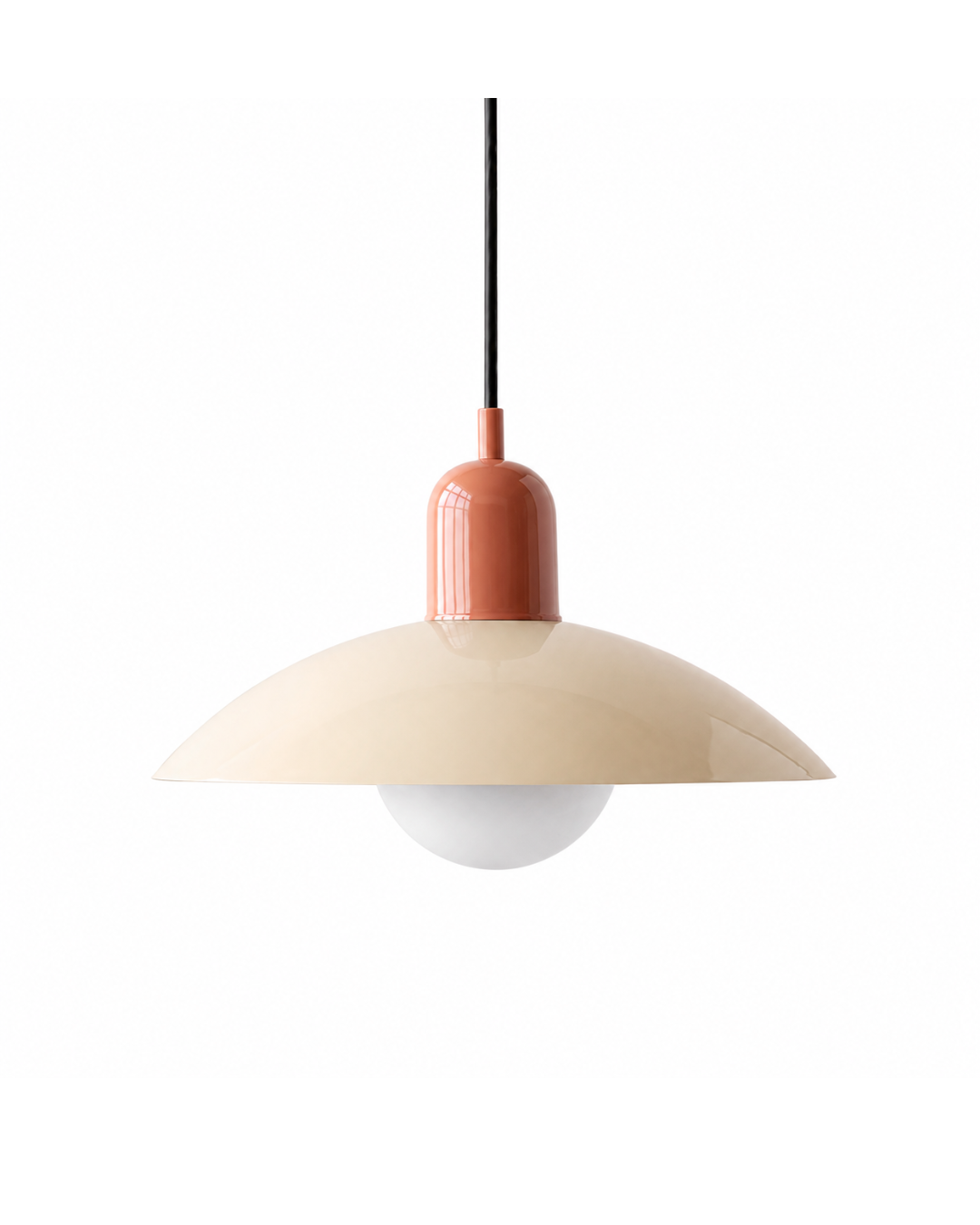 Suspension métal laqué : Demi-sphère bicolore
