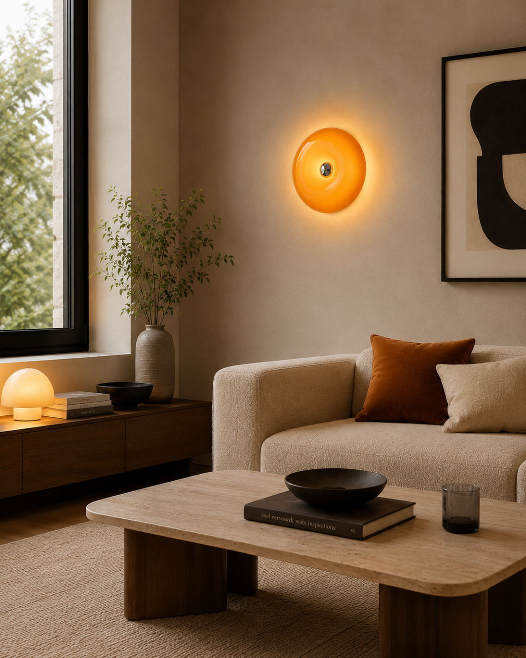 Applique murale verre : Donut lumineux tactile