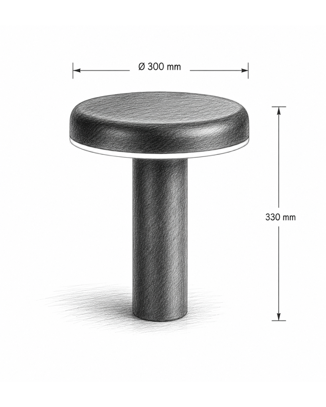 Lampe de table métal : Disque minimaliste noir