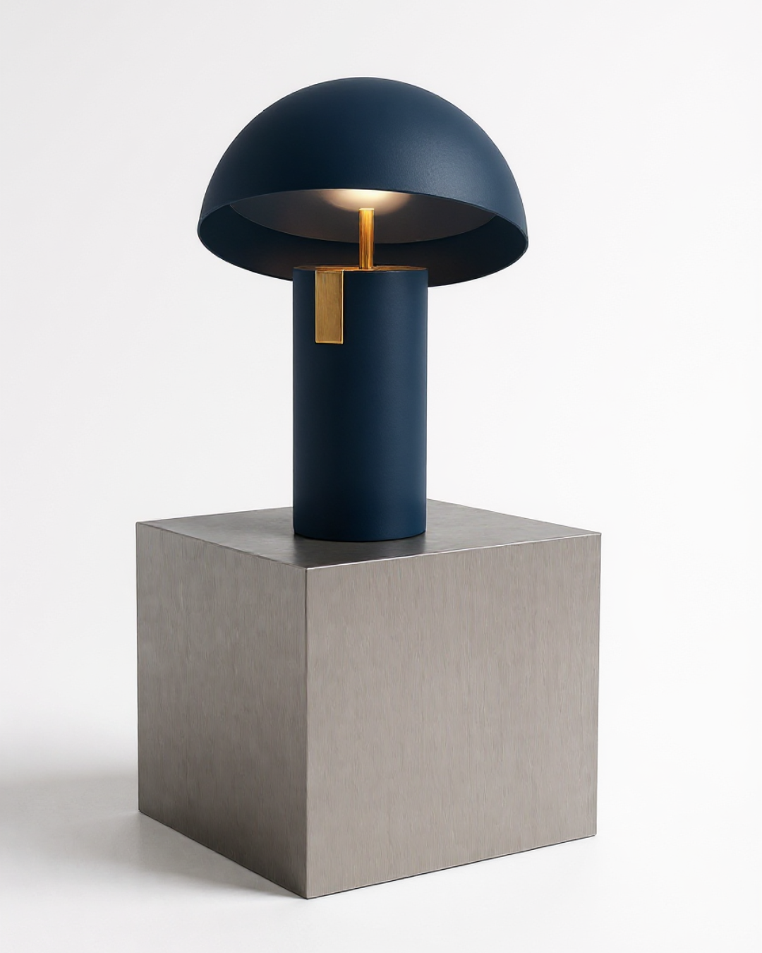 Lampe de table métal émaillé : Champignon tricolore