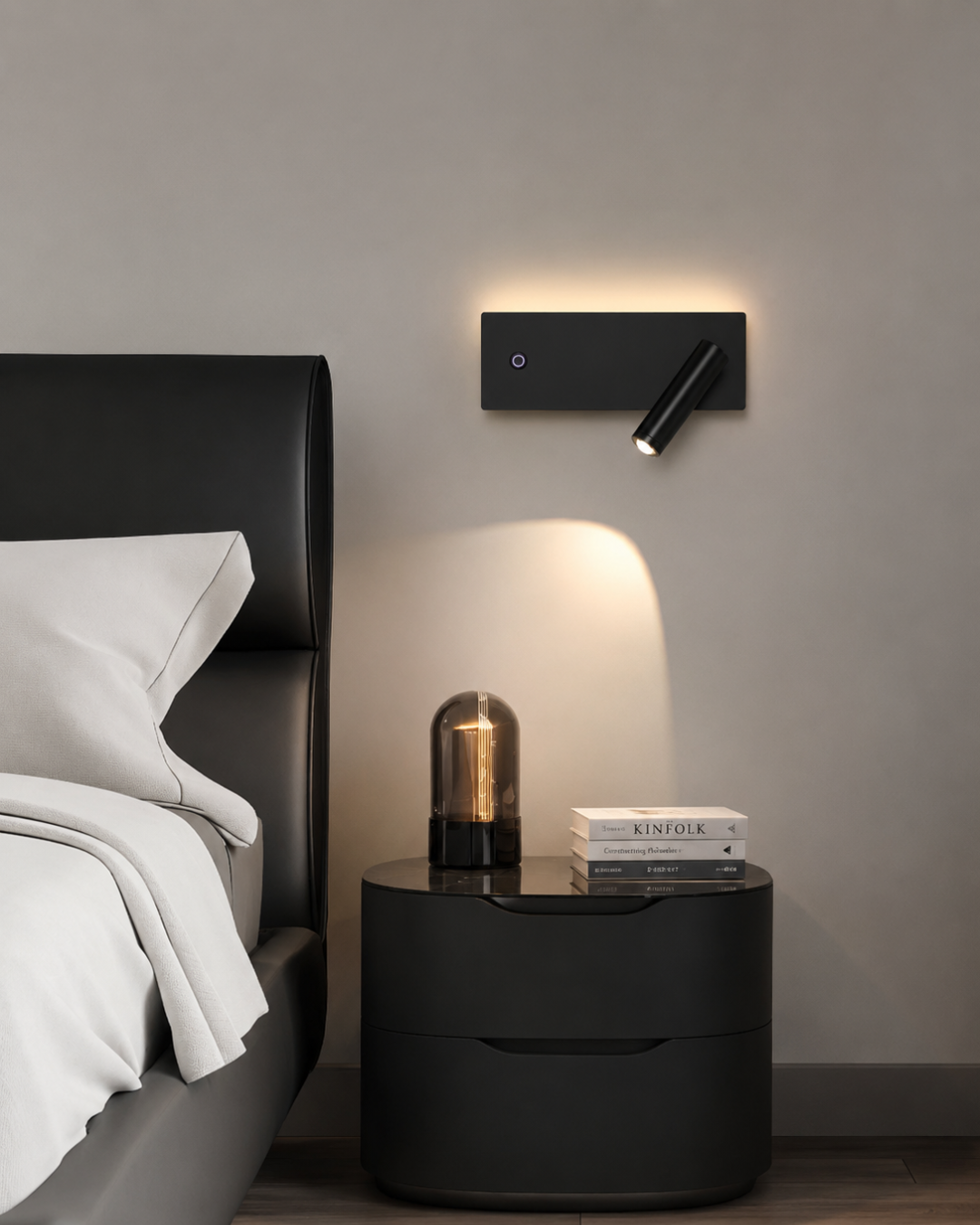 Applique murale de chevet : double éclairage et double variateur