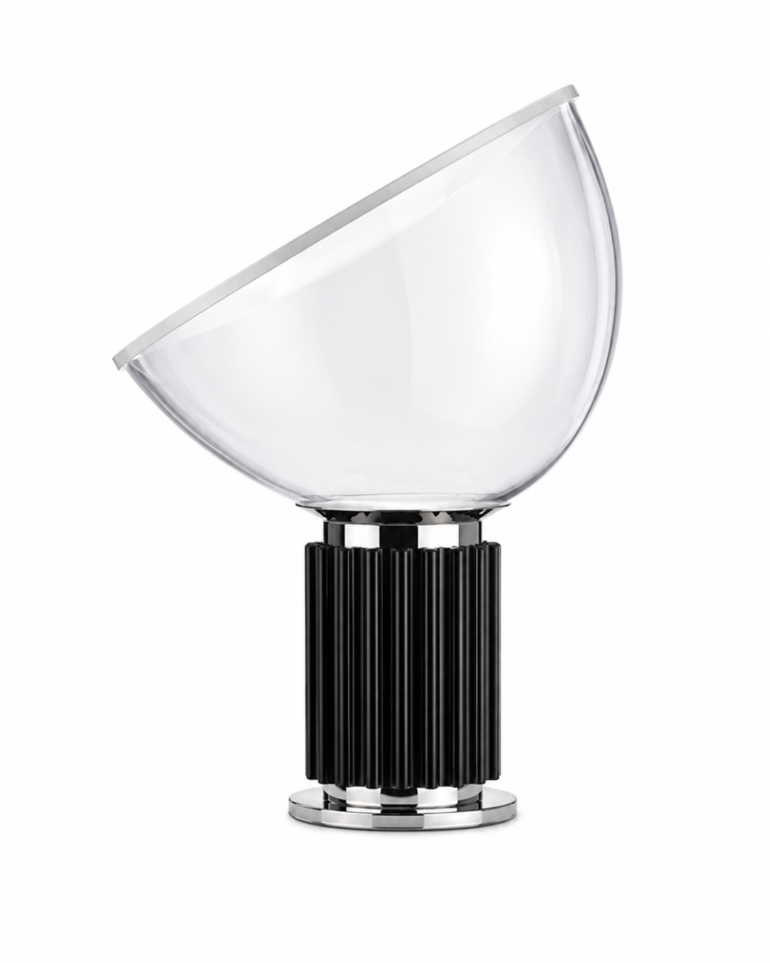 Lampe de table verre et métal : Écran incliné petit format